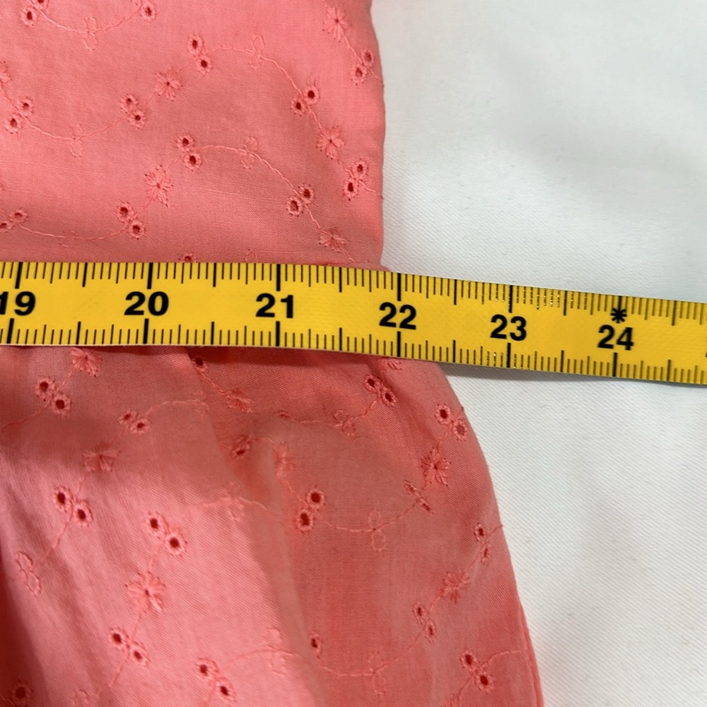 Harlow & Rose Dress Womens XL Pink Eyelet Tiered Lined Peasant Midi Length Boho - Picture 7 of 8